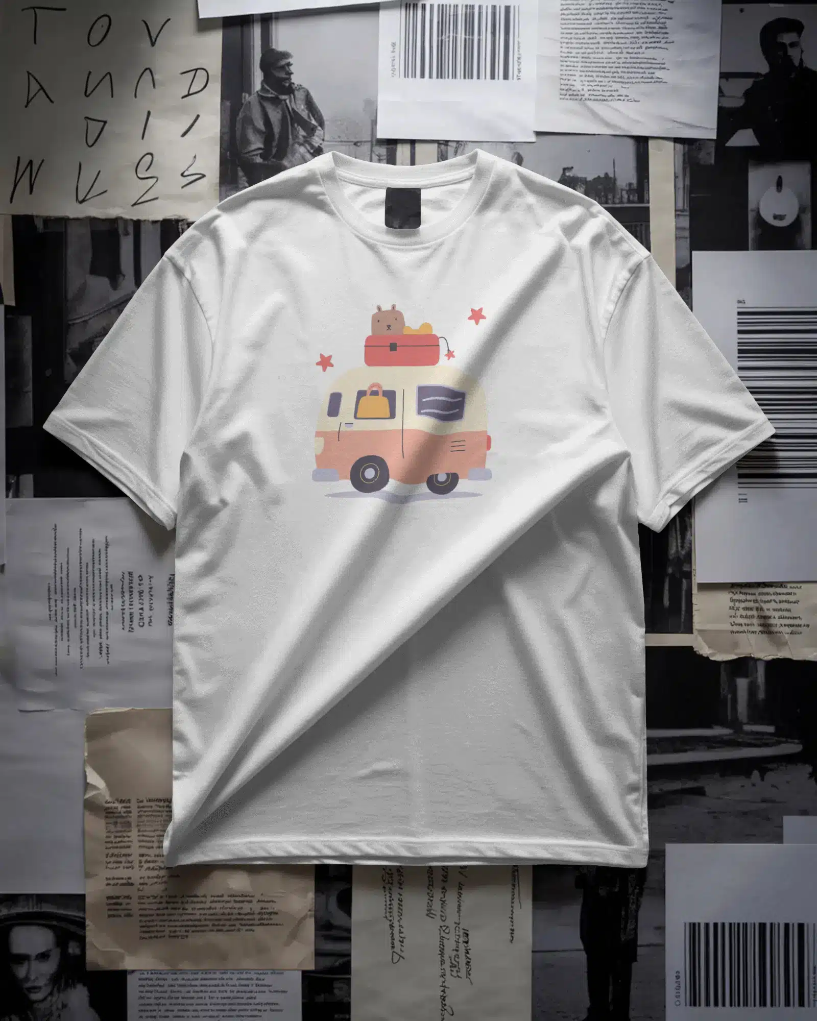 Mini Van Camper - Boy's Crew Neck Tee - Image 2